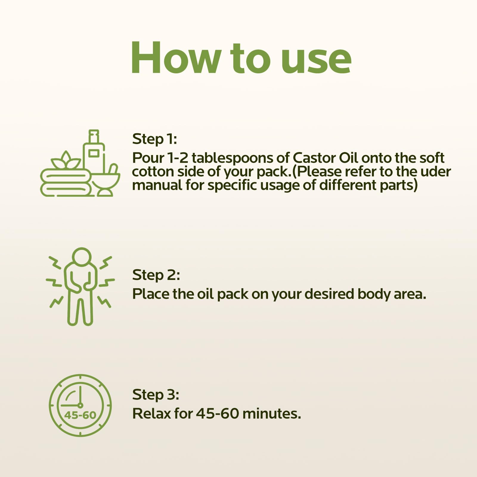 6 Pcs Castor Oil Pack Wraps – Organic Cold-Pressed Castor Oil 8oz with Reusable Pads