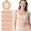 Castor Oil Belly Button Patch | Colorfarm 50Pcs Organic Cotton Self-Adhesive Leak-Proof Belly Wrap