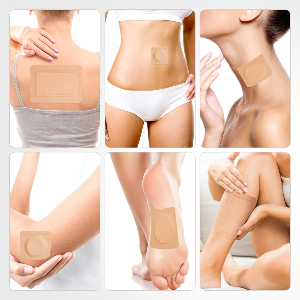 30Pcs Adhesive Castor Oil Patches | Organic Cotton Pack Wrap for Waist Knees Neck Belly Arms
