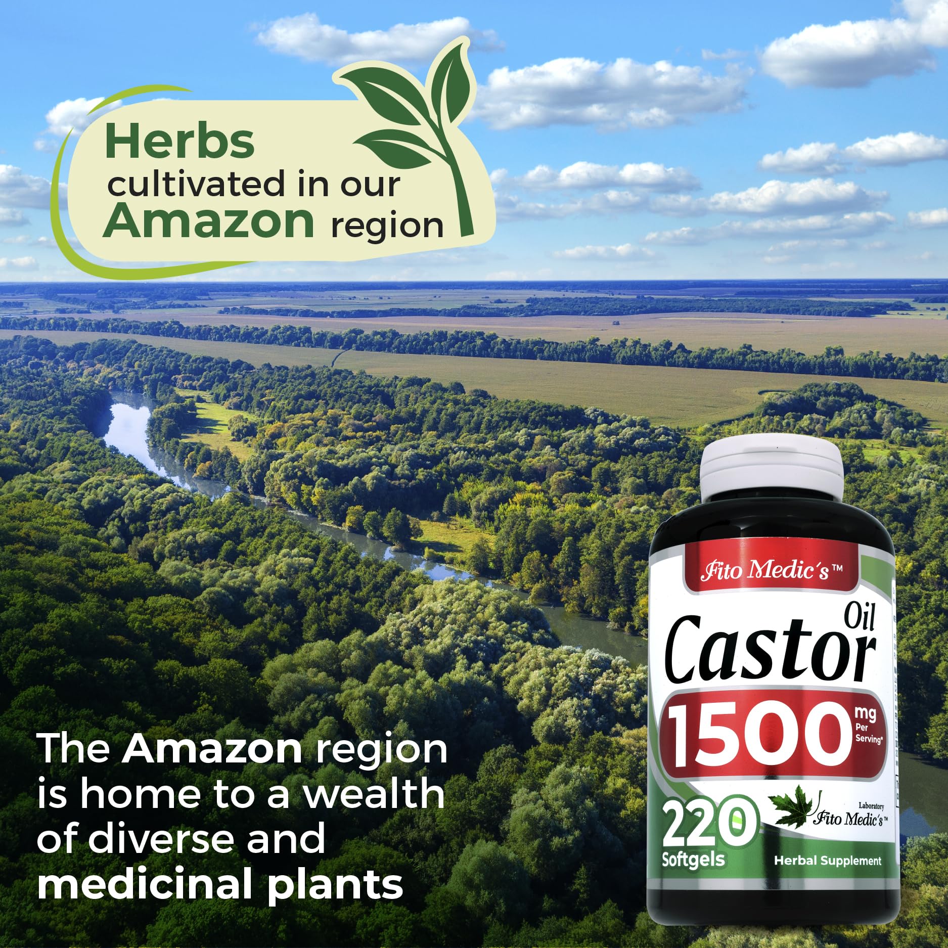 FITO MEDIC'S Lab Castor Oil Pills - 220 Softgels, 1500 mg | Ultra High Absorption