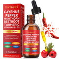 Cayenne Pepper Drops Liquid - Turmeric Curcumin, Hawthorn Berry, Cinnamon, Panax Ginseng & Berberine 2 oz
