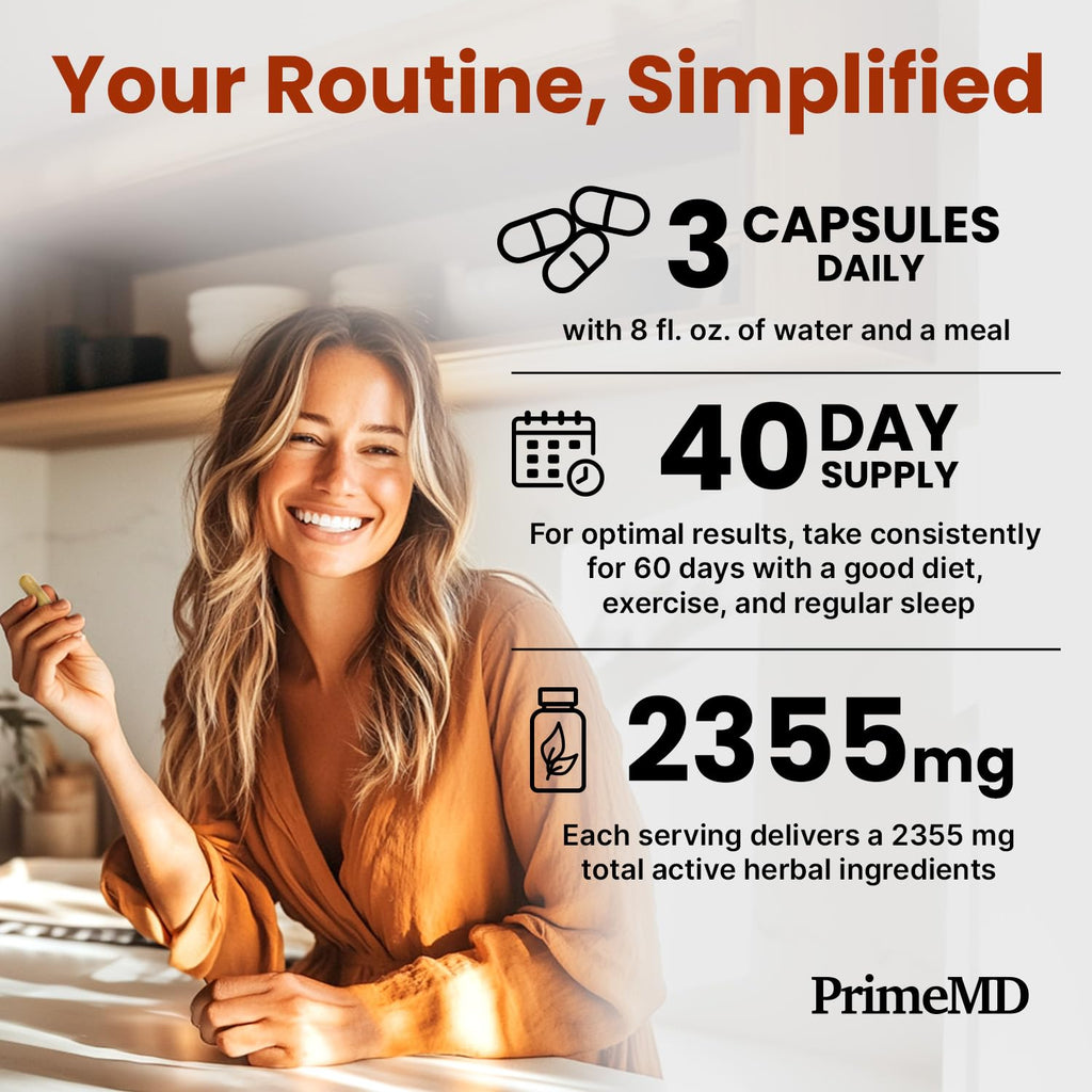 PrimeMD 5-in-1 Ceylon Cinnamon Capsules 2355mg with Apple Cider Vinegar, Turmeric, Panax Ginseng & Bioperine (Pack of 2, 120 Count)