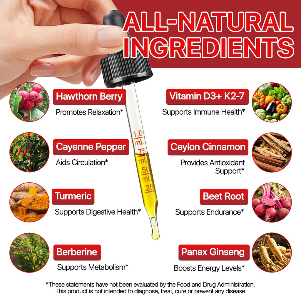 Cayenne Pepper Drops Liquid 2-Pack with Turmeric Curcumin & Ginseng (4 oz)