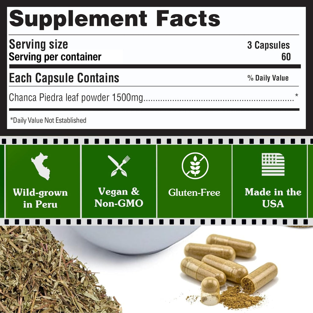 Peruvian Naturals Chanca Piedra Stone Breaker – 180 Capsules