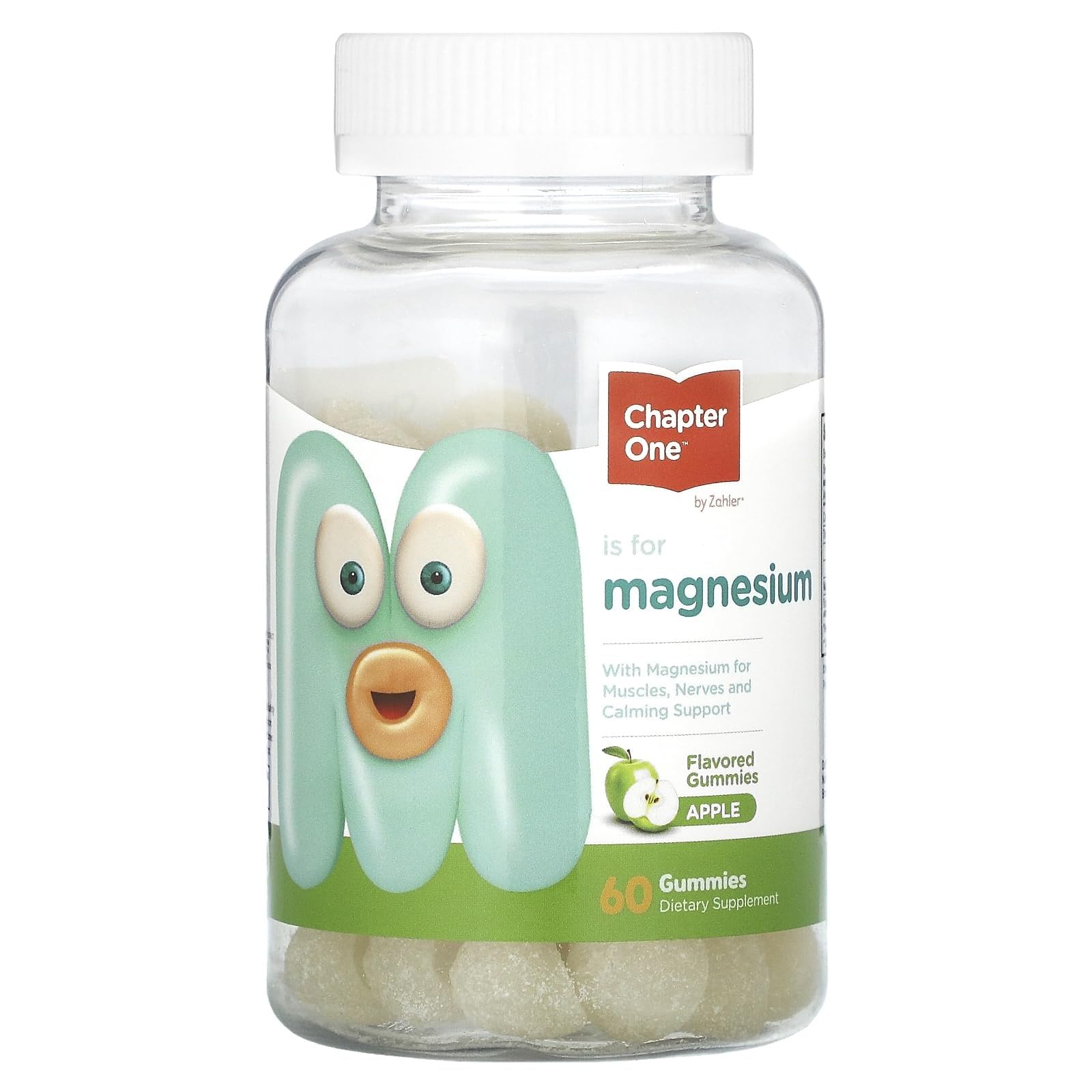 Chapter One Magnesium Gummies for Kids & Adults | Apple Flavor, 60 Gummies