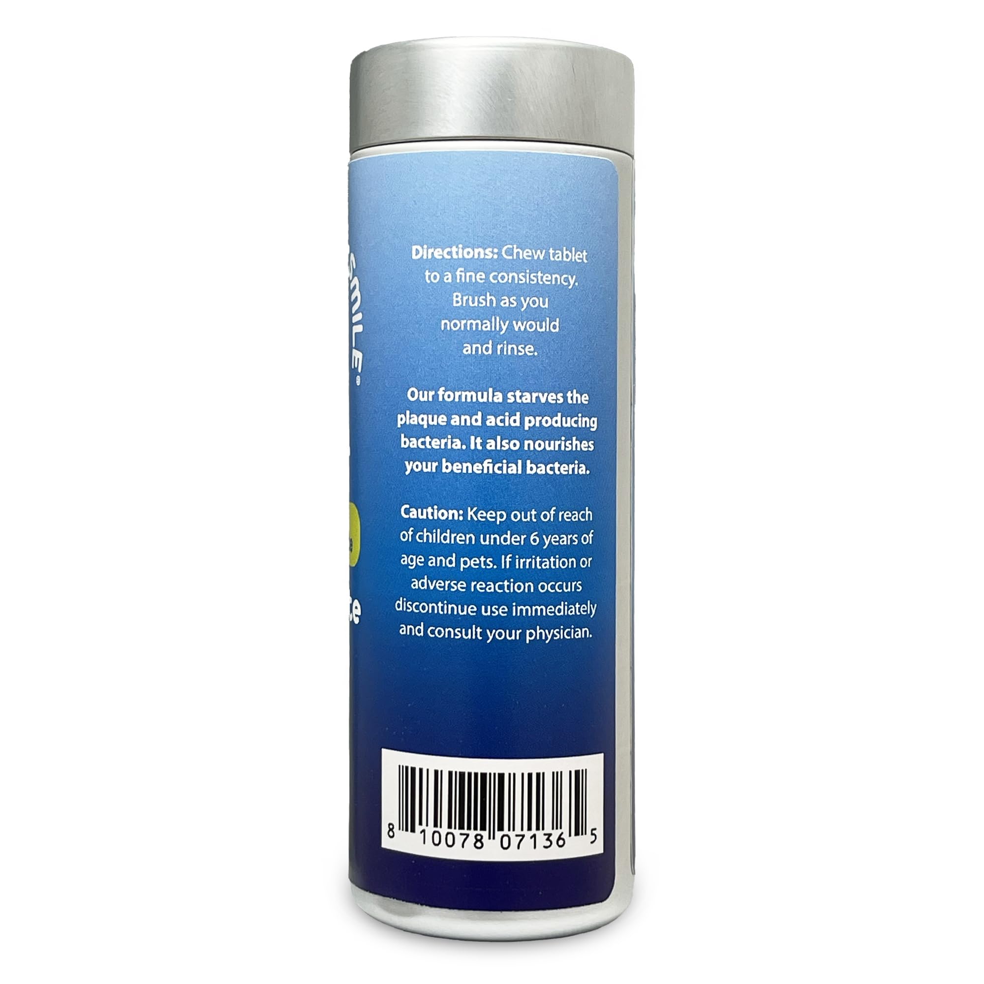 Chew Brush Smile Micro Hydroxyapatite Toothpaste Tablets 120 Count Peppermint