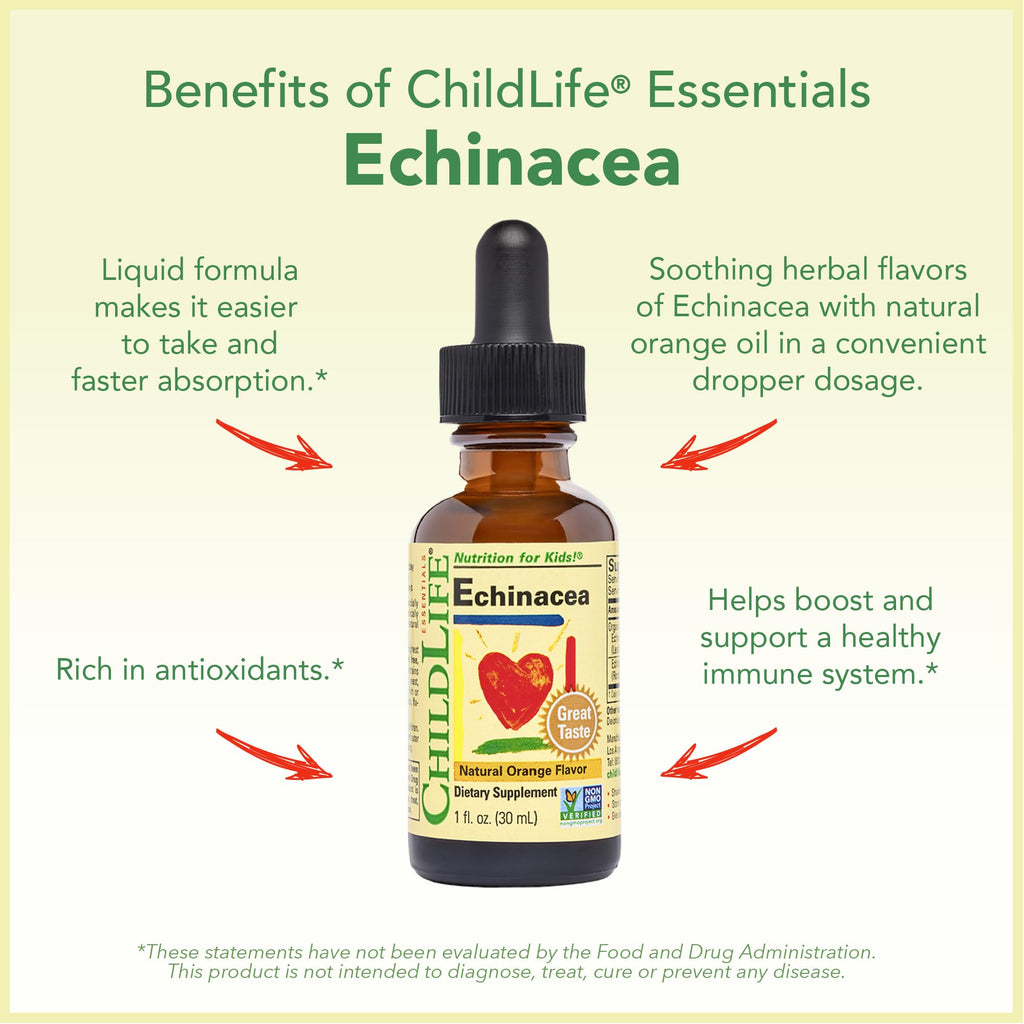 CHILDLIFE ESSENTIALS Immune Support 4-Pack – Liquid Vitamins for Kids, Infants & Toddlers (D3, C, First Defense, Echinacea)