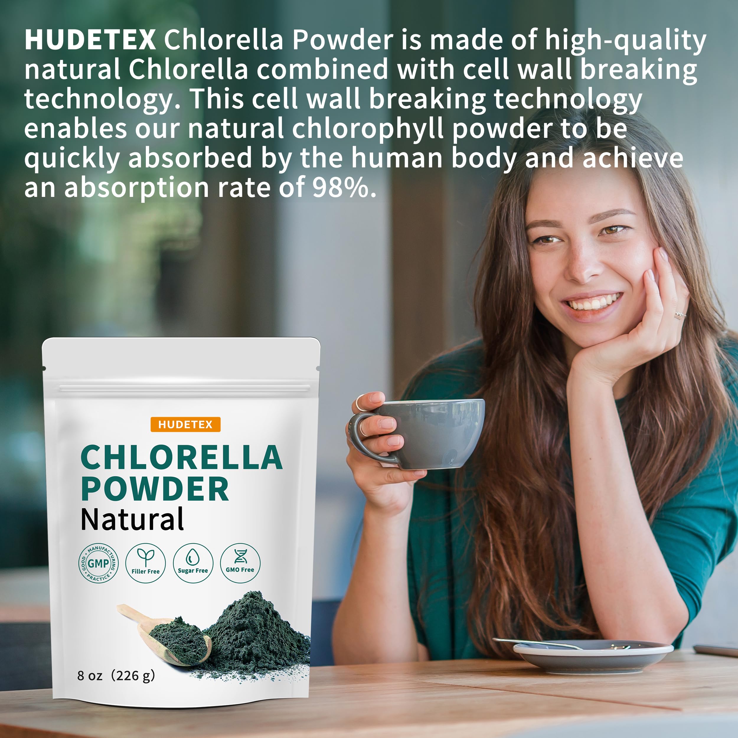 Chlorella Powder Natural – Immune & Liver Support, Vegan Protein, 8 oz
