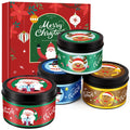 Christmas Candles Gift Set — 4 x 4.6oz Scented Soy Candles, Long-Lasting Aromatherapy