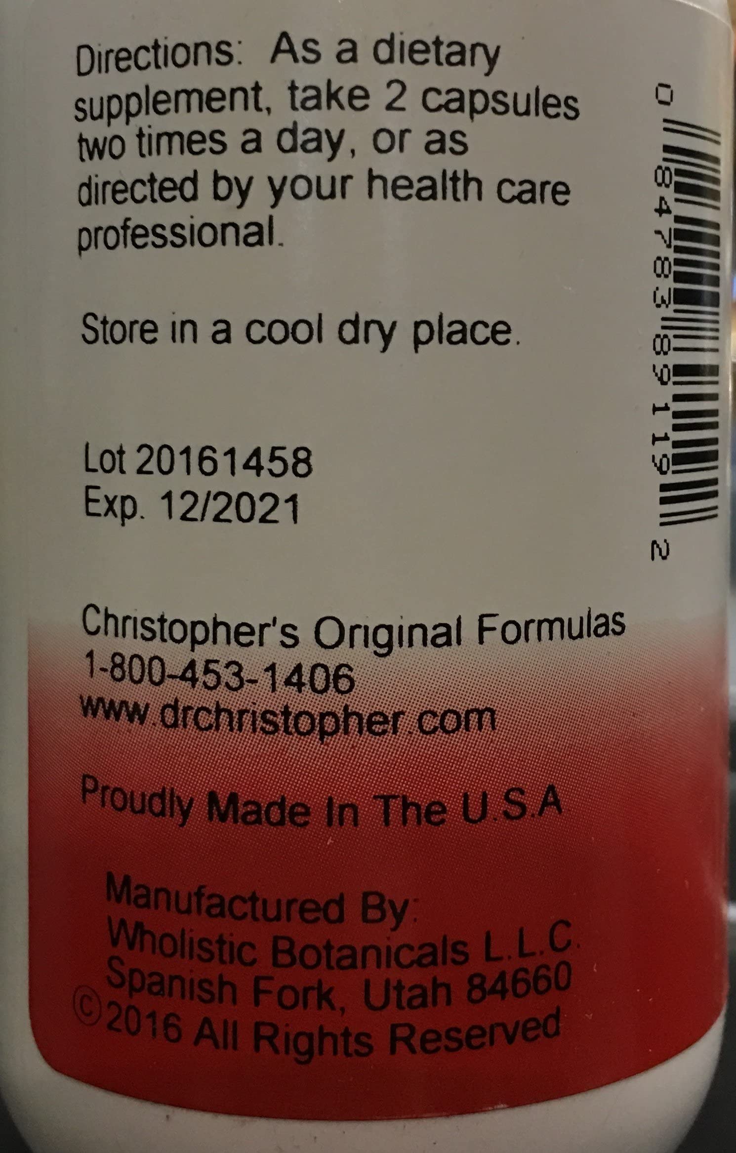 Christopher's Chest Formula – Whole-Herb Immune Support (460 mg, 100 Veg Capsules)