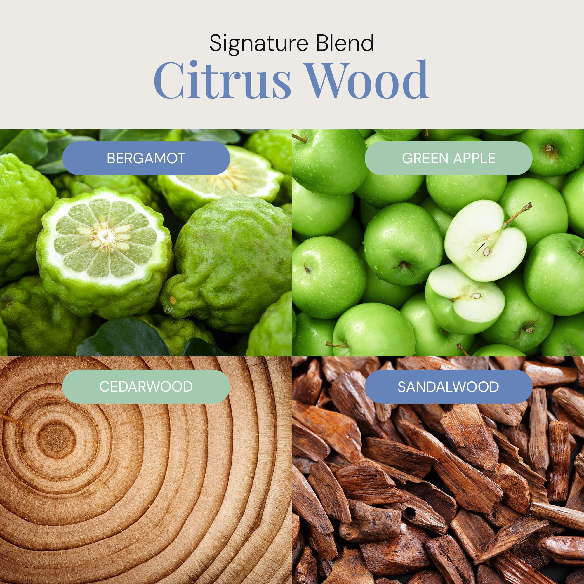 Citrus Wood Aroma Oil – Bergamot & Green Apple Essential Oils (300 mL)