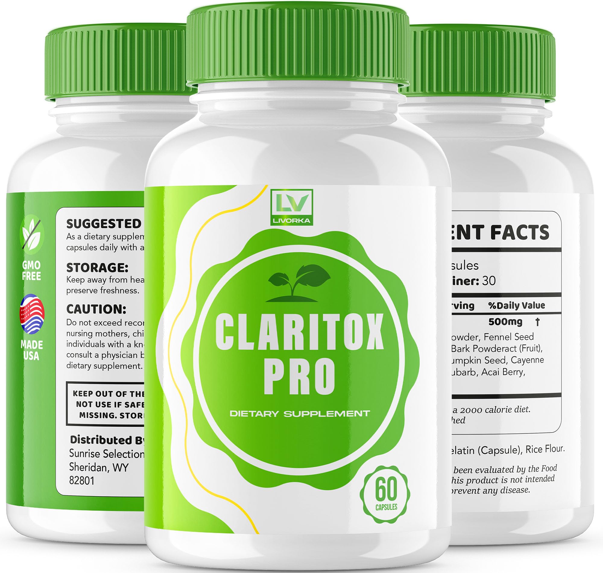 (3 Pack) Claritox Pro – Advanced Pill Formula Capsule Support (180 Capsules, 3 Months)