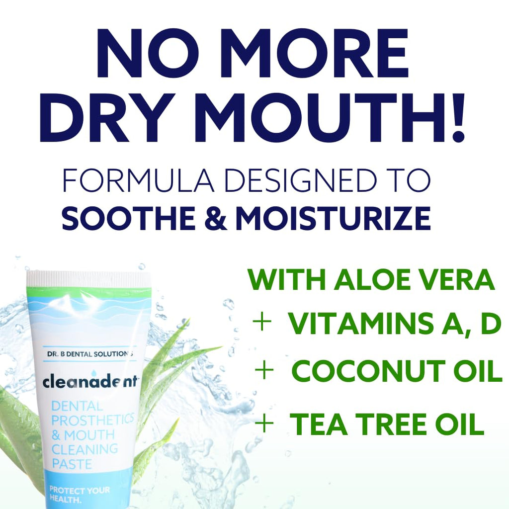 Dr. B Dental Solutions Cleanadent Denture Toothpaste – ADA Accepted, All-Natural, 4 oz