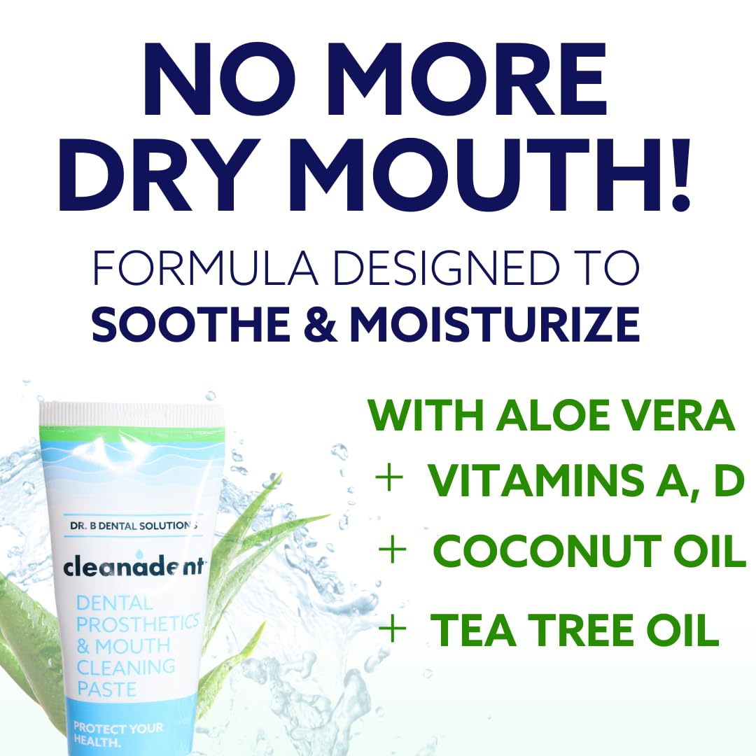 Dr. B Dental Solutions Cleanadent Denture Toothpaste – ADA Accepted, All-Natural, 4 oz