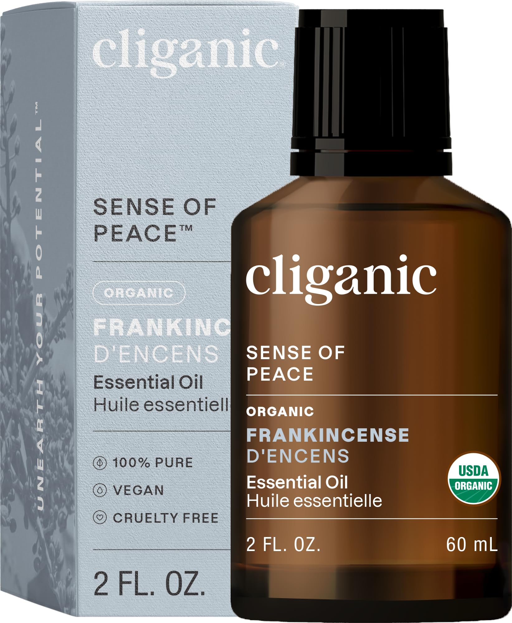 Cliganic Organic Frankincense Essential Oil – 100% Pure, Non-GMO, for Aromatherapy Diffuser (Packaging May Vary)