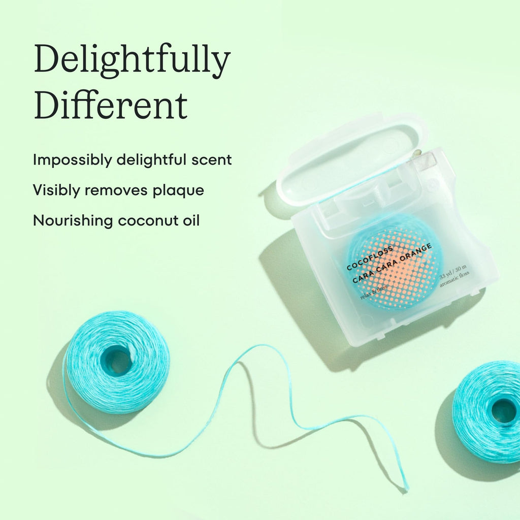 Cocofloss Woven Dental Floss – Dentist-Designed, Mint, Vegan (4 x 33 yd)