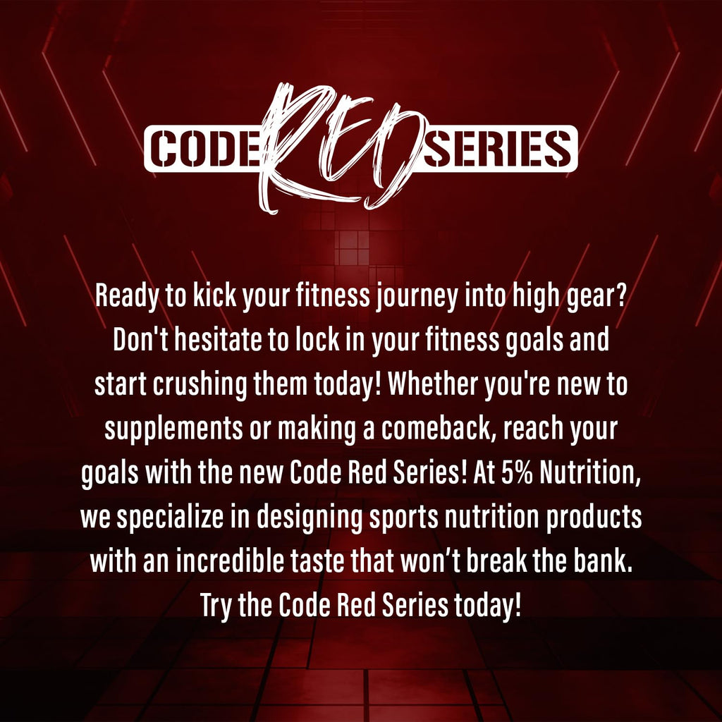 5% Nutrition Code Red Aminos BCAA & EAA Post Workout Recovery Powder | Full Spectrum Essential Amino Acid Complex for Men & Women (Italian Lemon Ice)