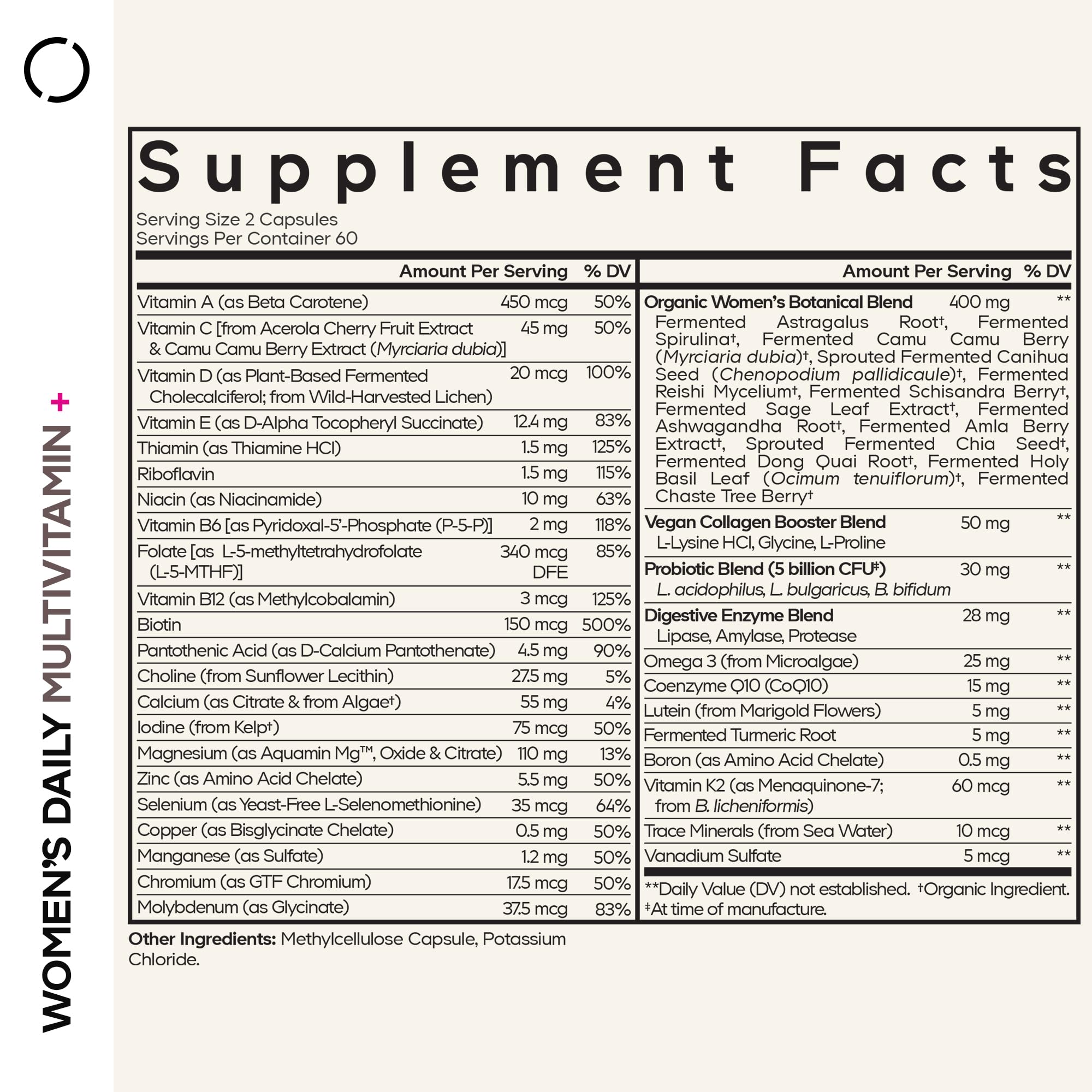 Codeage Women’s Daily Multivitamin – Fermented, Vegan, 25+ Vitamins, Probiotics (2 Pack)