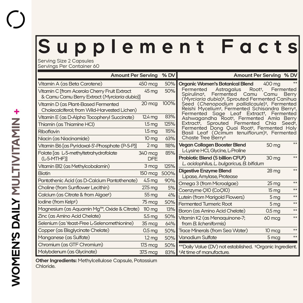 Codeage Women's Daily Multivitamin - 25+ Vitamins, Fermented & Vegan