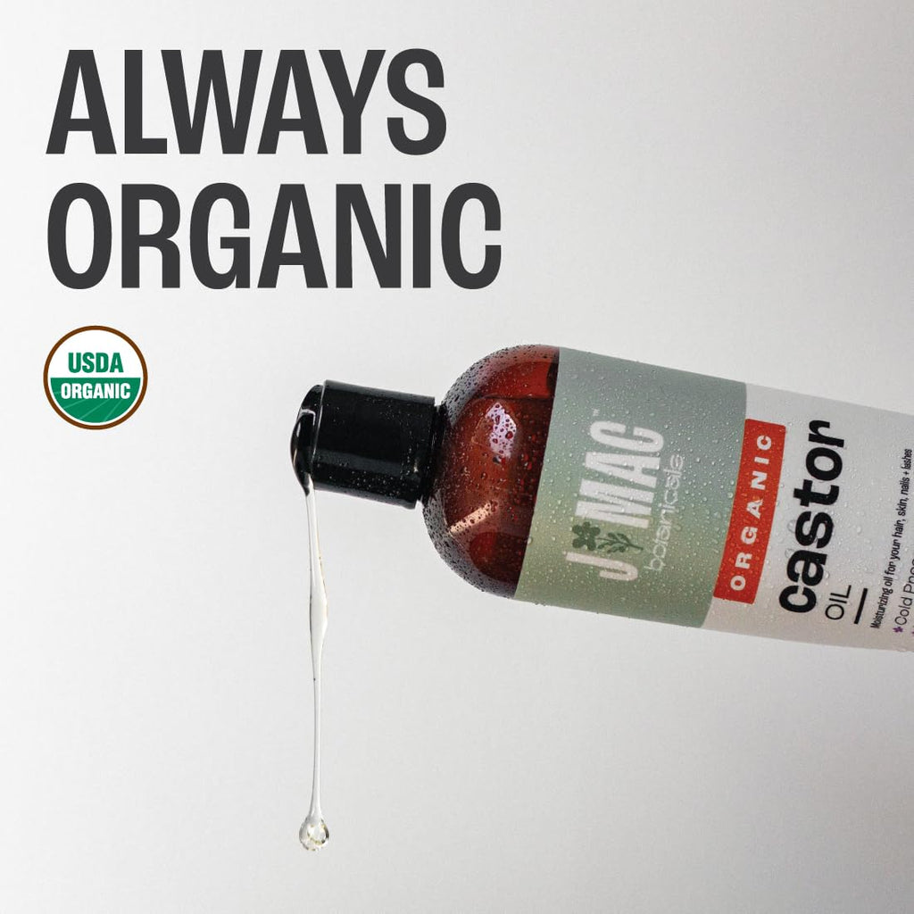 Organic Castor Oil – Cold Pressed 16 oz, BPA Free & Hexane Free | USDA Organic