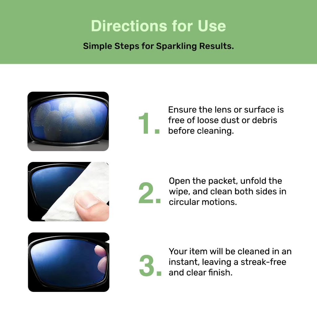 SOLWST Optix Lens Cleaning Wipes – 300 Pre-Moistened, Individually Wrapped for Glasses, Lenses & Screens