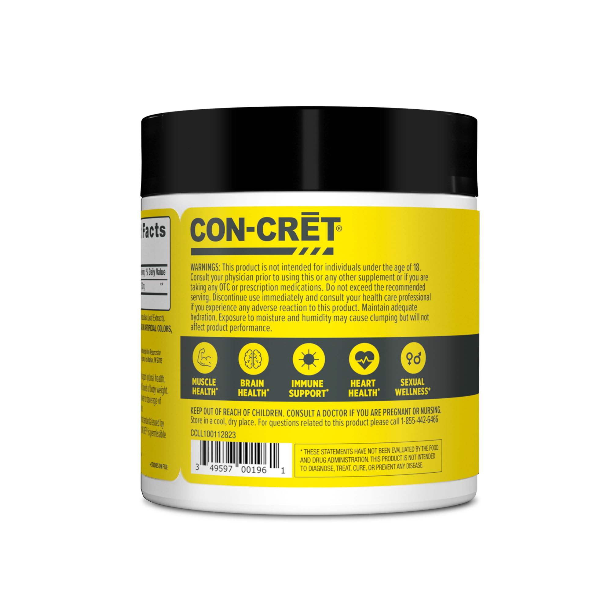 CON-CRET Creatine HCl Powder | Muscle & Cognitive Support | USA Made | NSF Certified | Pineapple (100 Servings)
