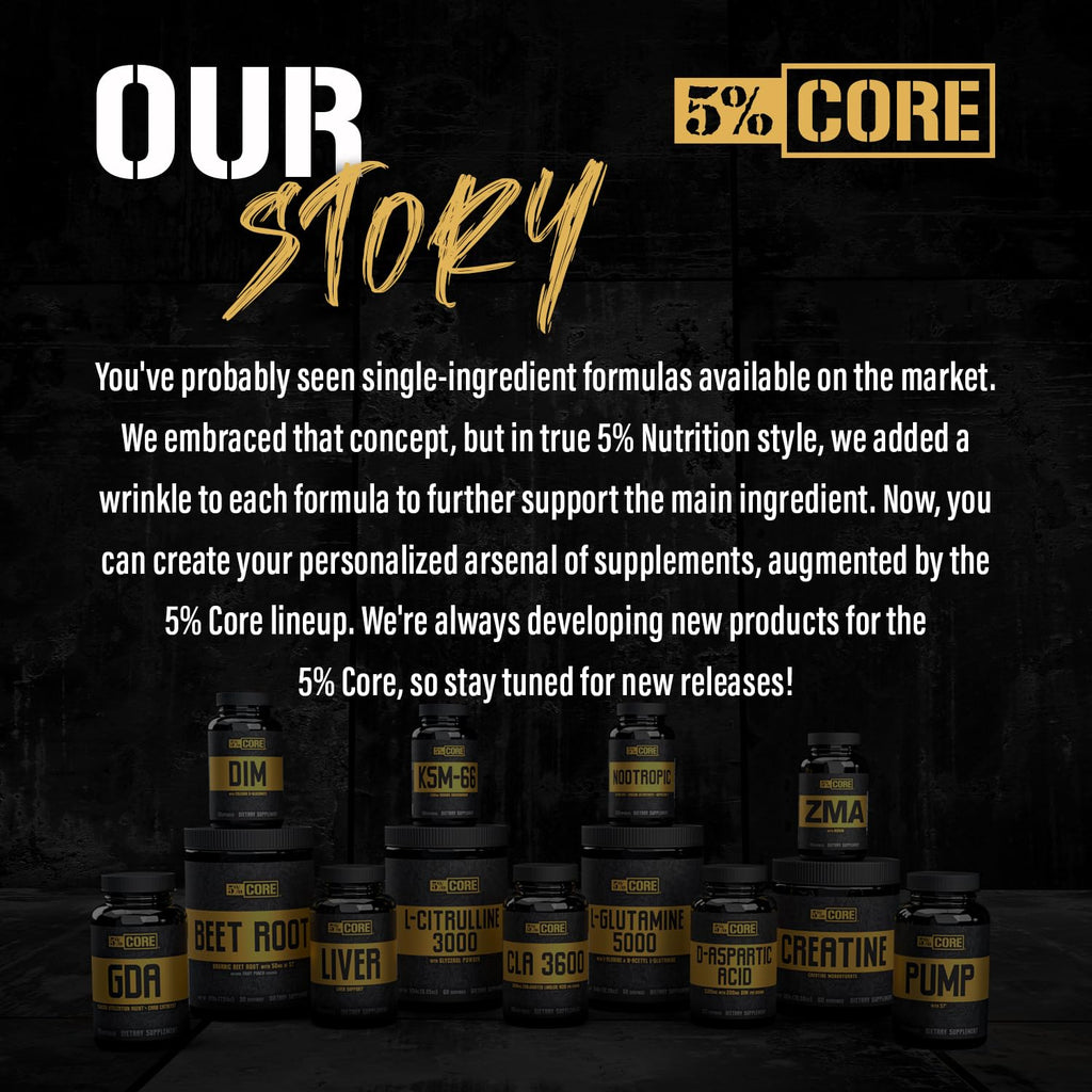 5% Nutrition Core ZMA with Boron – Zinc, Magnesium & B6 (90 Caps)