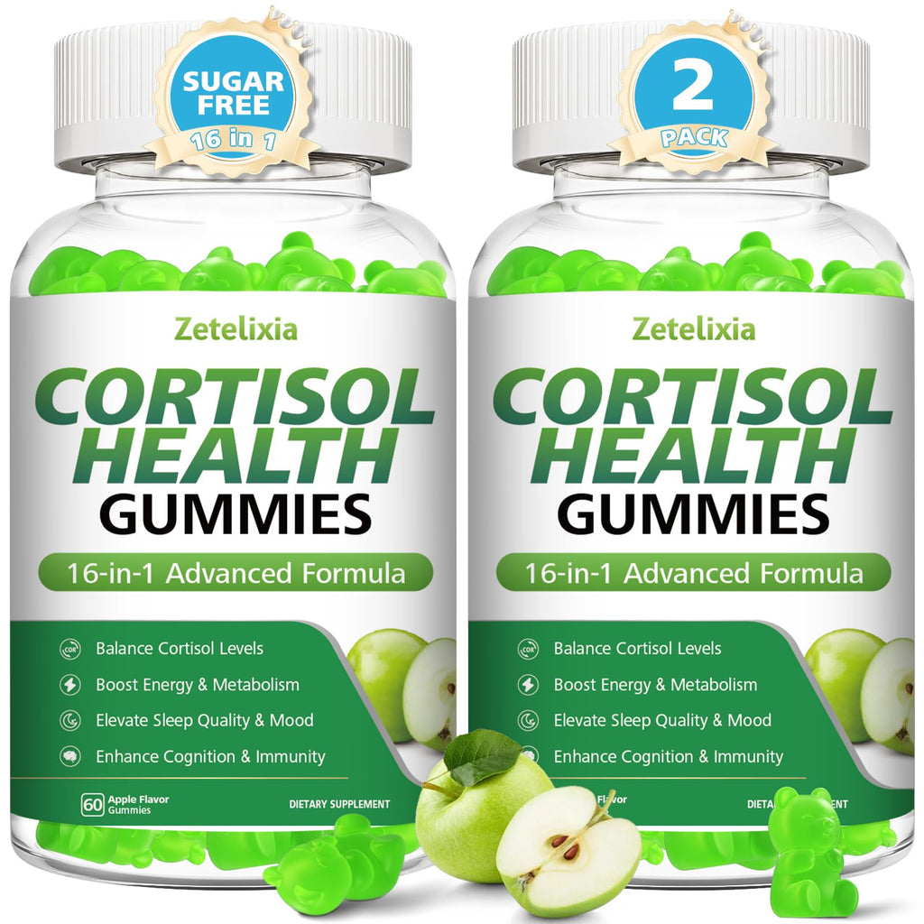 Cortisol Gummies for Women - 16-in-1 Cortisol Support (Apple Flavor, 120 Cts)