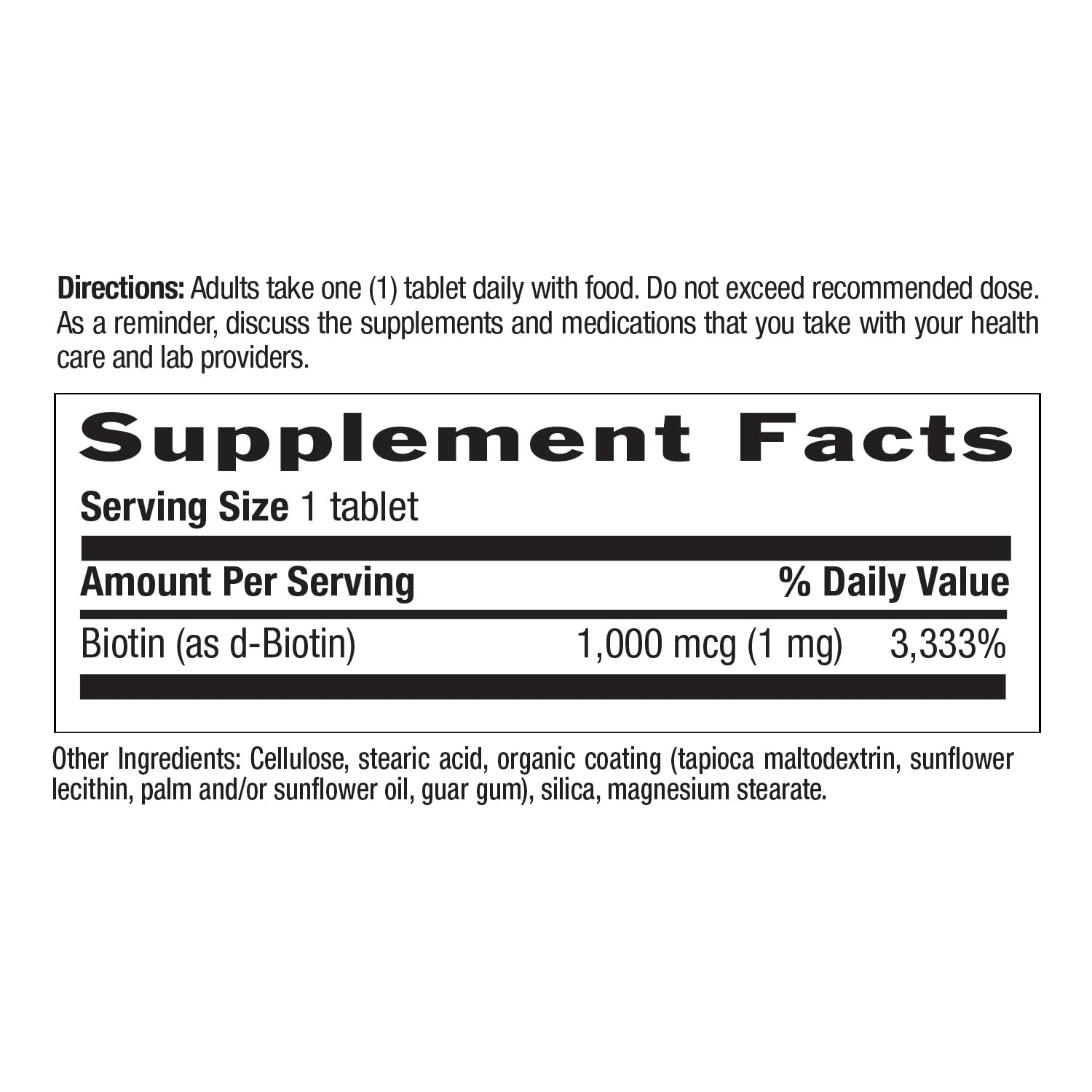 Country Life Biotin 1mg – Hair, Skin & Nails (100 Tablets) – GF, Vegan, Halal, Non-GMO