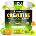 Creatine Monohydrate Gummies 5000mg – 120 Count for Men & Women | Sugar Free Pre-Workout (Orange & Green Apple)