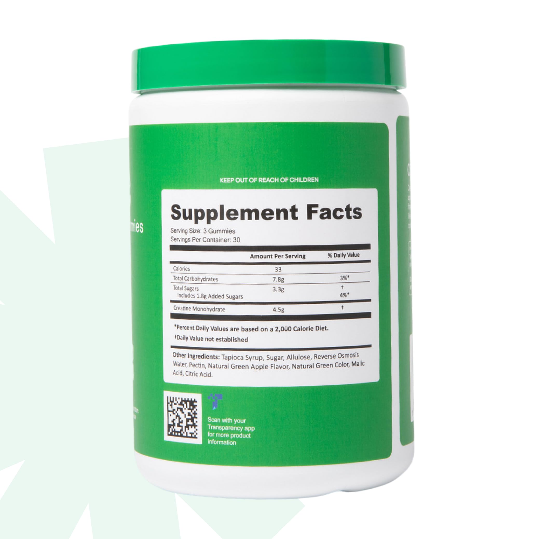 Create Creatine Monohydrate Gummies 1.5g – Vegan, Sour Green Apple