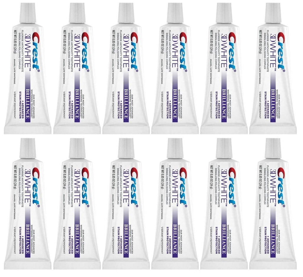 Crest 3D White Brilliance Toothpaste – Vibrant Peppermint (Travel Size) Pack of 12