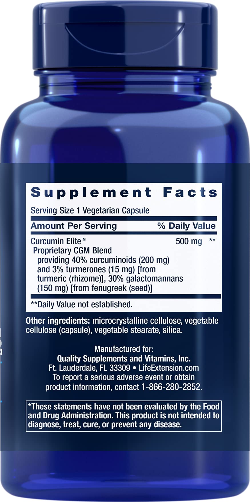 Life Extension Curcumin Elite Turmeric Extract, 90 Veg Capsules