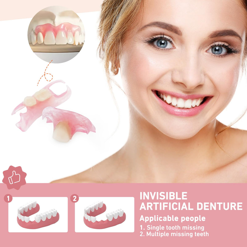 Custom Partial Dentures – Personalized Removable Denture Set for Missing Teeth | 1–6 Tooth Replacement with Storage Case | Natural Look & Comfortable Fit