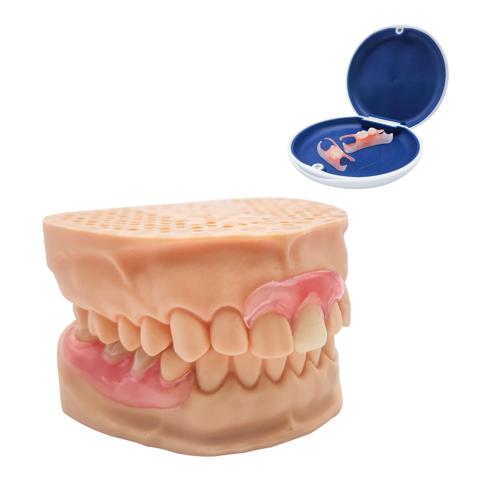 Custom Partial Dentures – Personalized Removable Denture Set for Missing Teeth | 1–6 Tooth Replacement with Storage Case | Natural Look & Comfortable Fit (4 Teeth)