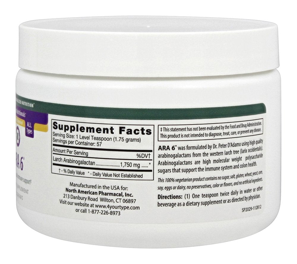 D'Adamo Personalized Nutrition Ara 6, 100 Gram