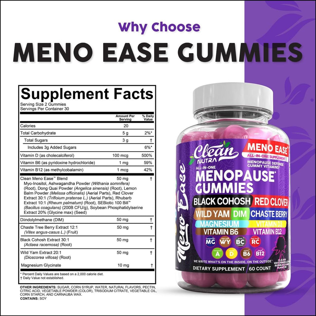 Clean Nutraceuticals Menopause Gummies for Women – Hormone Balance & Night Sweat Support