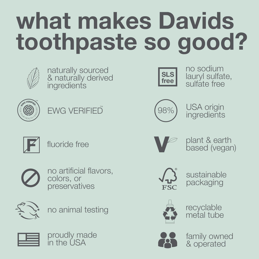 Davids Charcoal Toothpaste – Enhanced Whitening, Fluoride-Free, SLS-Free