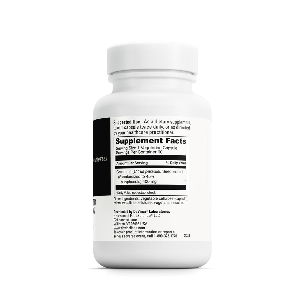 DAVINCI Labs Grapefruit Seed Extract 400 mg – GI & Digestive Health (60 capsules)