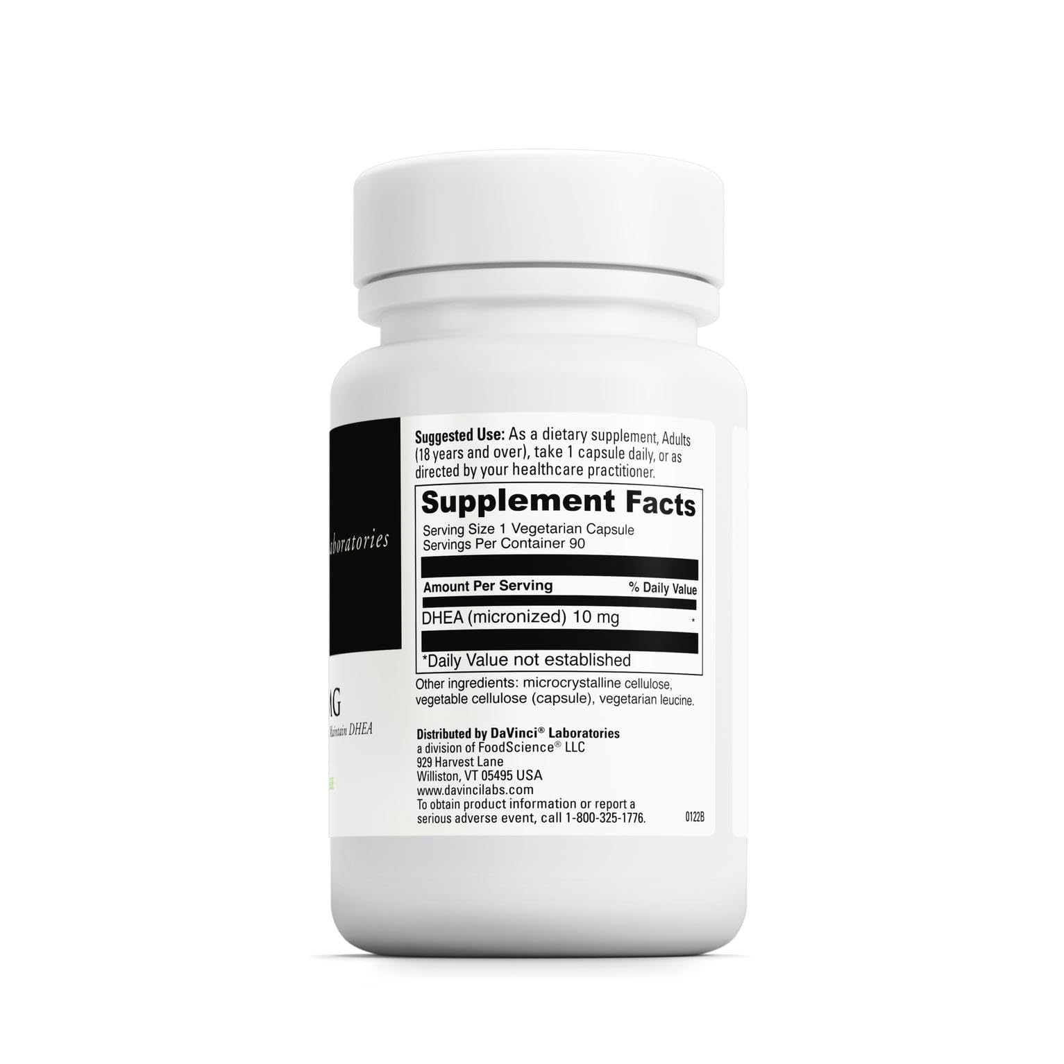 DAVINCI Labs Micronized DHEA 10mg – Hormone Balance, Brain Health & Thyroid Support | Vegetarian, Gluten-Free | 90 Capsules (Pack of 2)