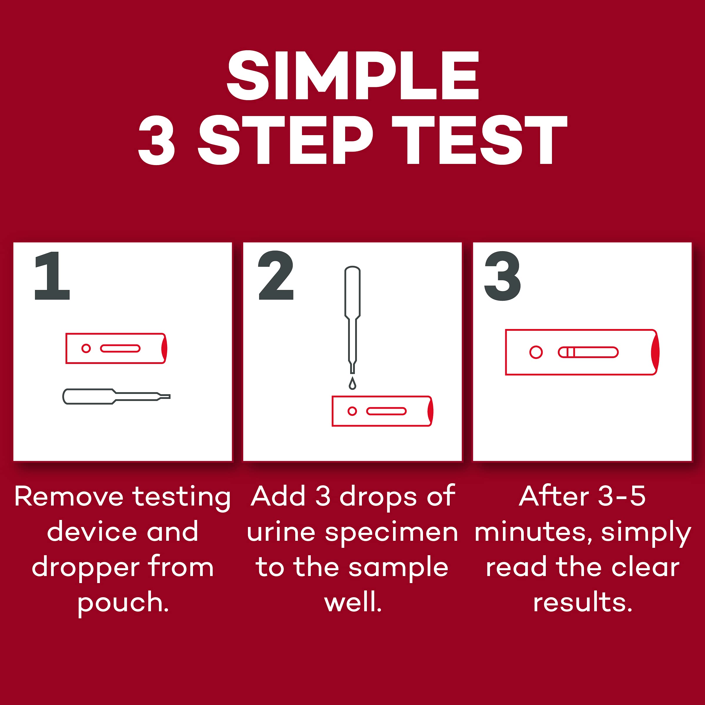 DealMed HCG Urine Cassette Pregnancy Test – 25 Count with Disposable Pipettes