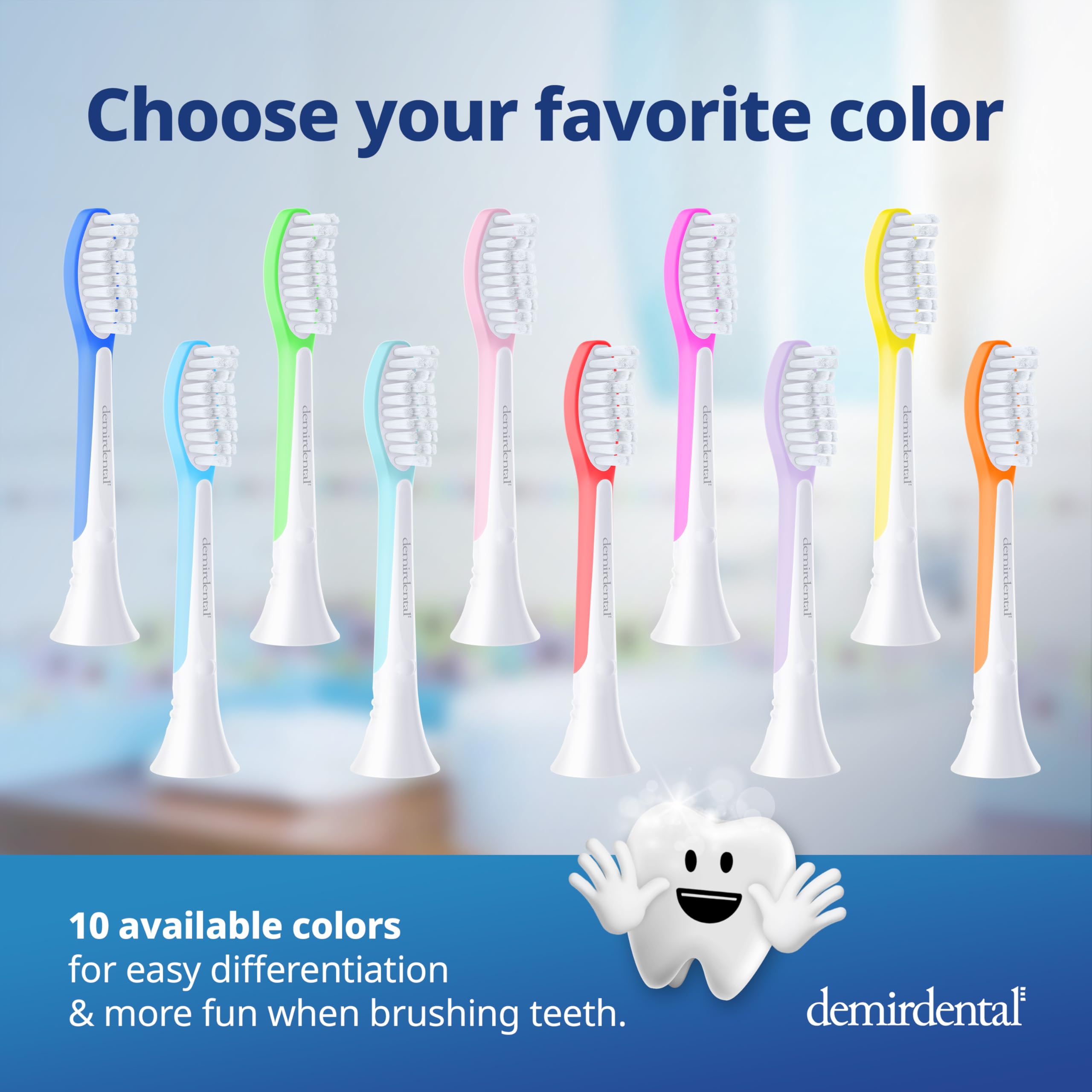 demirdental Kids Toothbrush Heads for Philips Sonicare Kids – Ages 7-10, Magenta