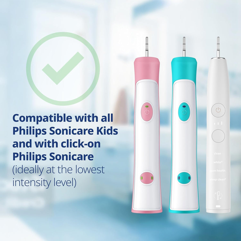Demirdental Kids Mini Toothbrush Heads – Philips Sonicare Kids Compatible, Replacement Heads Mini Sensitive (Ages 3-6) Pink
