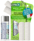 Dental Lace Refillable Silk Dental Floss – 100% Silk, Mint, PFAS & PTFE Free (Pack of 2)