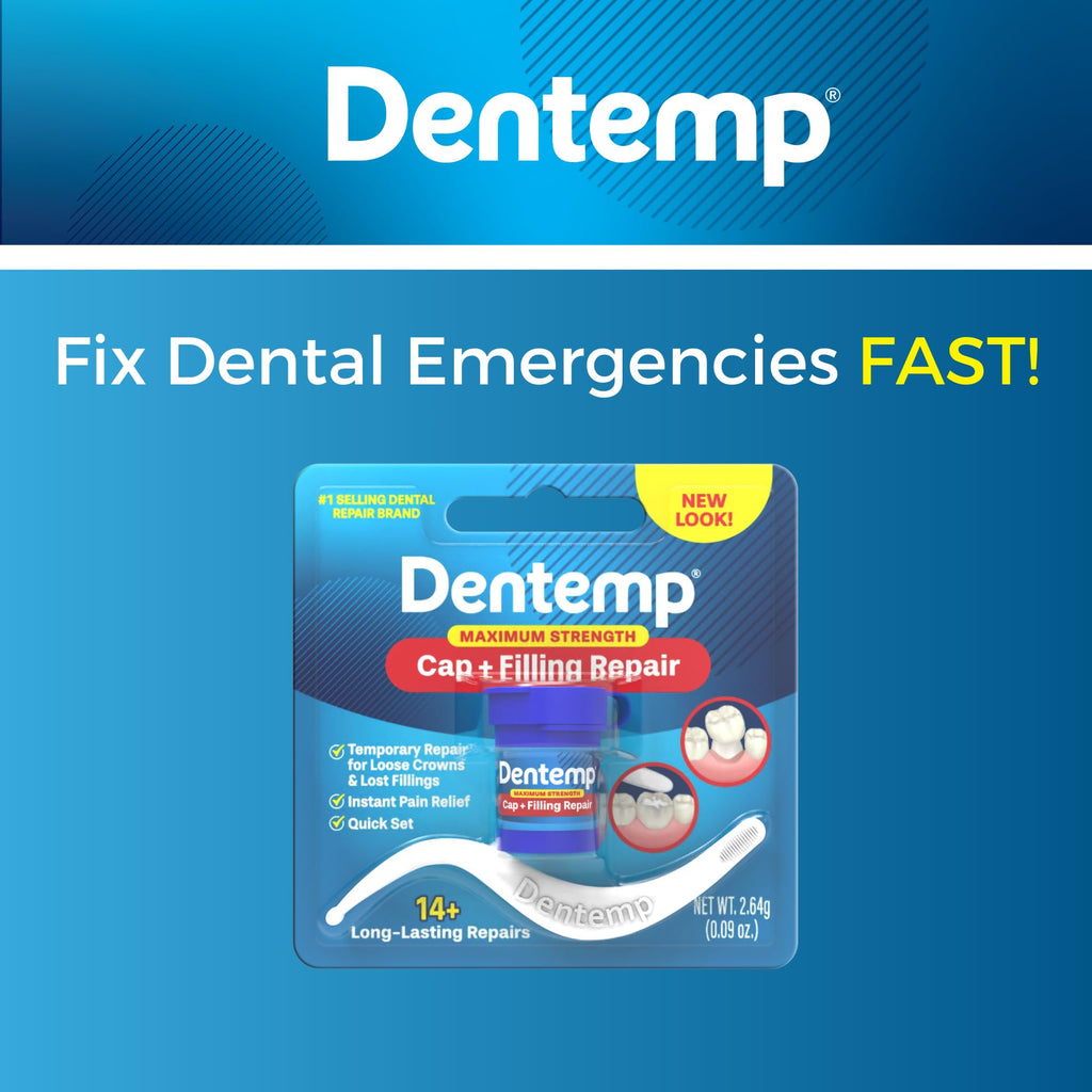 Dentemp Maximum Strength Loose Cap & Lost Filling Repair – Dental Repair Kit (Pack of 3)