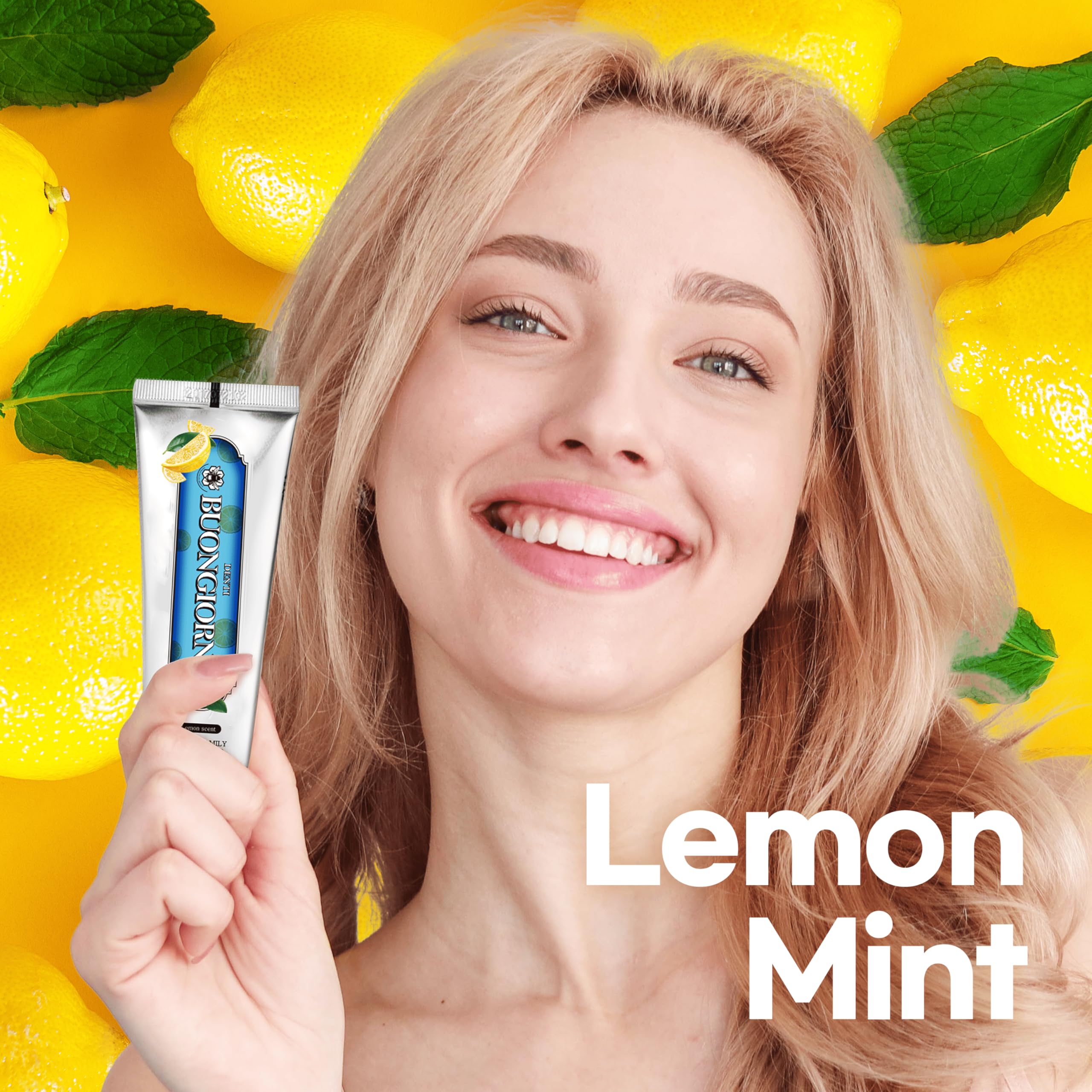 DENTI BUONGIORNO Plaque Care Toothpaste – Lemon Mint | Natural Fluoride