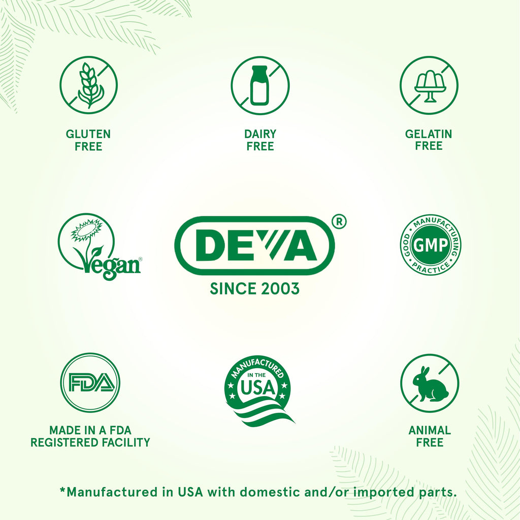 DEVA Vegan Omega-3 DHA-EPA 500mg – 2-Pack, Algae-Based, Carrageenan-Free