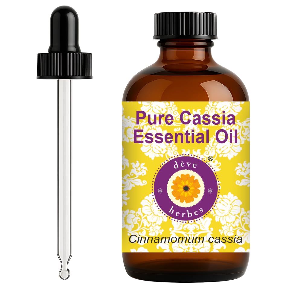 dève herbes Cassia Essential Oil 120ml | Steam Distilled, Glass Dropper