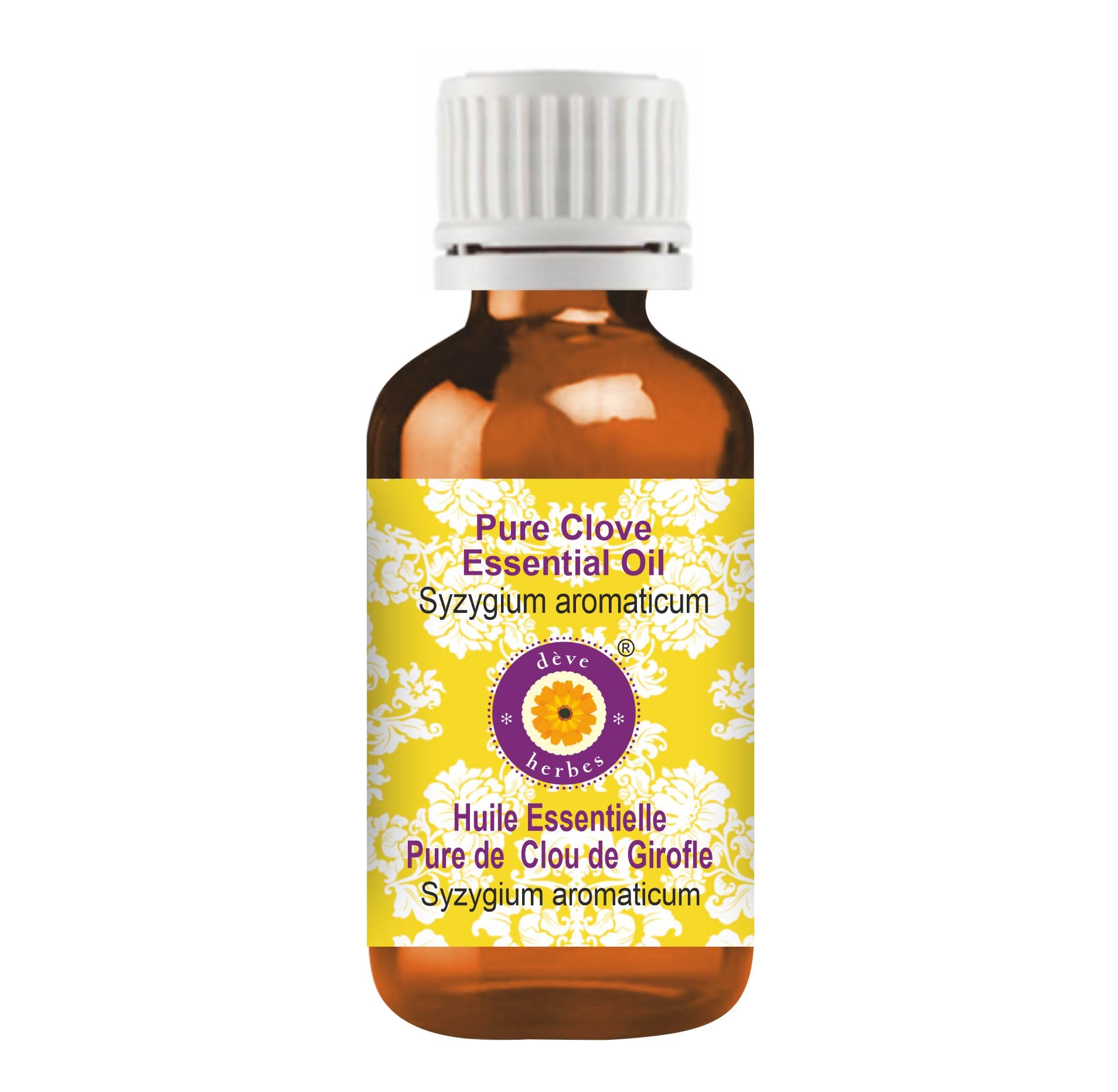 dève herbes Clove Essential Oil (Syzygium aromaticum) Pure | Steam Distilled 10ml (0.33 oz) | Non-Greasy & Non-Sticky