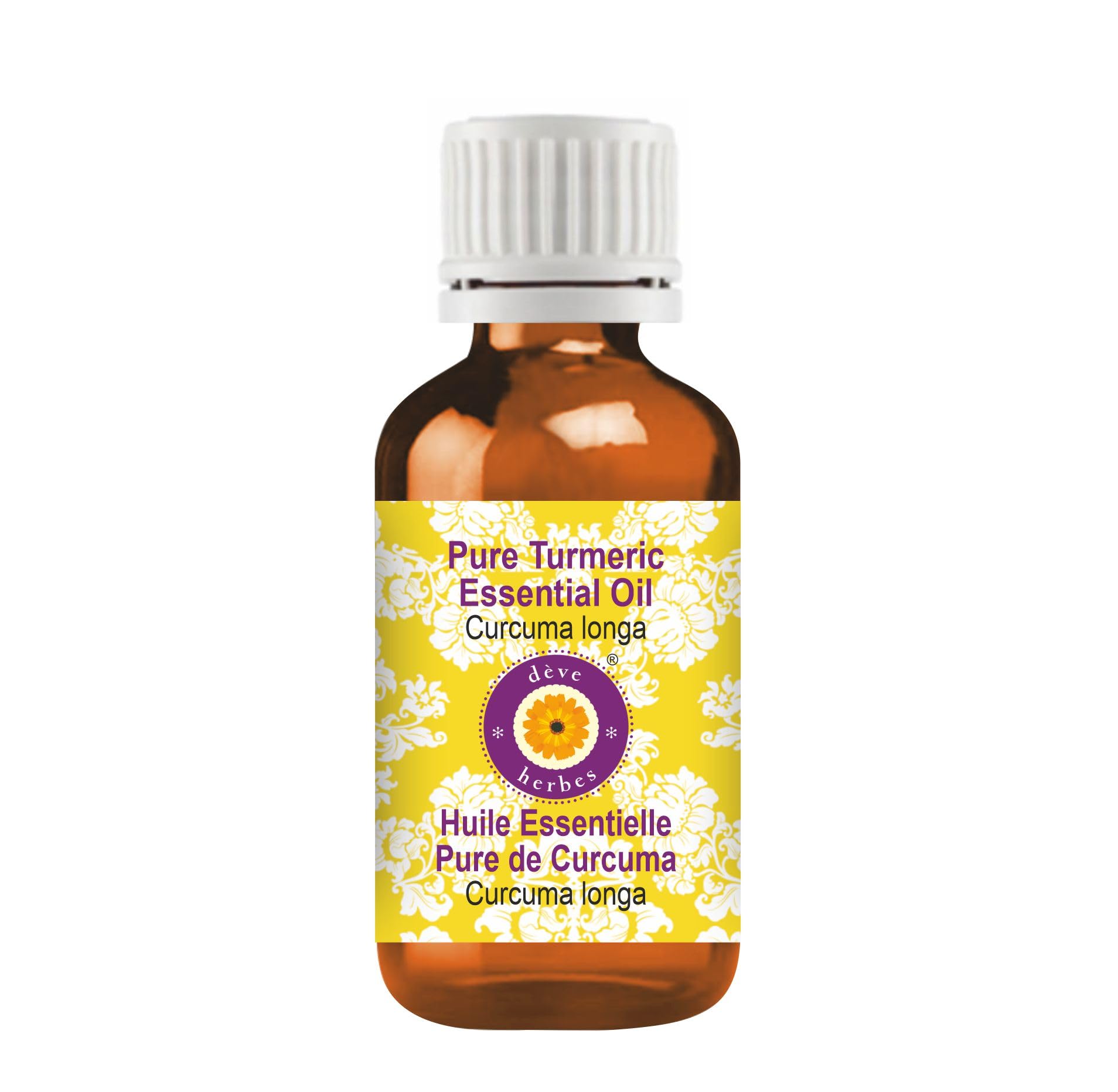 dève herbes Turmeric Essential Oil (Curcuma Longa) Pure | Non-Sticky | Non-Greasy | Lightweight | Men & Women | All Skin Types | Steam Distilled 30ml (1 oz)